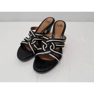 Sofft Women's Strappy Heels Black/White, Size 9M